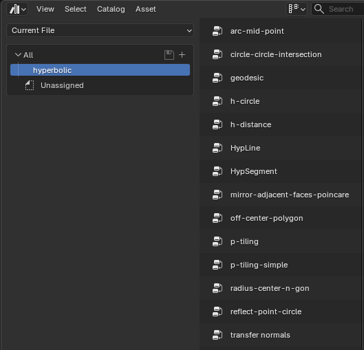 nodes in asset browser