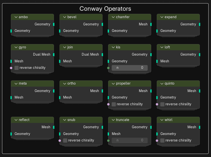 Conway Operator nodes